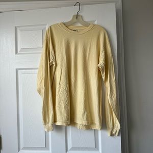 Yellow Comfort Colors Long Sleeve T-Shirt Size Large